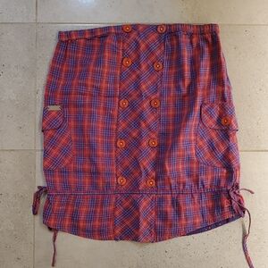 DC Skate Red and Blue Plaid Sleeveless Top